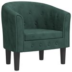 vidaXL Chaise cabriolet de massage vert foncé velours