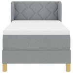 Lit à ressorts vidaXL avec matelas Gris clair 80x200 cm Tissu