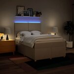 vidaXL Sommier à lattes de lit avec matelas Crème 140x200 cm Tissu