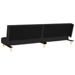 vidaXL Canapé-lit à 2 places noir tissu