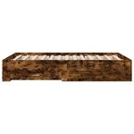 vidaXL Cadre de lit à tiroirs chêne fumé 135x190 cm bois d'ingénierie