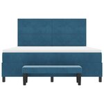 vidaXL Lit avec sommier et banc bleu foncé 180x200 cm en velours