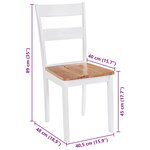 vidaXL Chaises à manger lot de 4 blanc bois d'hévéa massif