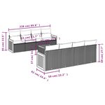 vidaXL Salon de jardin 9 Pièces avec coussins noir résine tressée