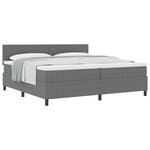 vidaXL Lit avec sommier + matelas Gris 200x200 cm Tissu en velours côtelé