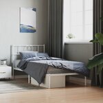 vidaXL Cadre de lit métal avec tête de lit blanc 75x190 cm