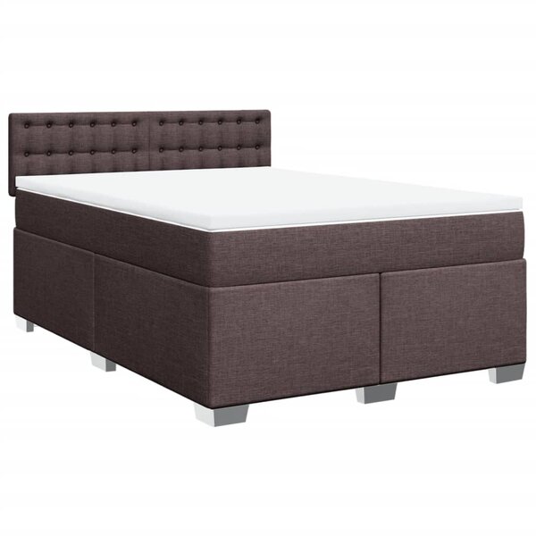 vidaXL Sommier à lattes de lit avec matelas Marron foncé 140x200 cm
