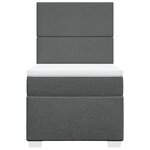 vidaXL Sommier à lattes de lit et matelas Gris foncé 90x190 cm Tissu