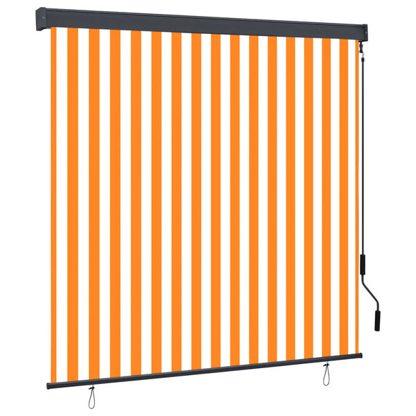 vidaXL Store roulant d'extérieur 170x250 cm Blanc et orange
