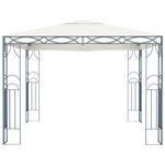 vidaXL Tonnelle avec guirlande lumineuse à LED 300x300 cm Crème