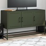 vidaXL Meuble TV vert olive 100 5x39x60 5 cm acier