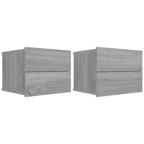 vidaXL Tables de chevet 2 Pièces Sonoma gris 40x30x30cm Bois d'ingénierie