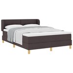 Lit Box Spring vidaXL avec matelas marron foncé 140x190 cm en tissu