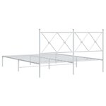 vidaXL Cadre de lit métal sans matelas et tête de lit blanc 160x200 cm