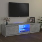 vidaXL Meuble TV avec lumières LED gris béton 140x40x35 5 cm