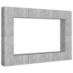 vidaXL Ensemble de meubles TV 8 Pièces Gris béton Bois d'ingénierie