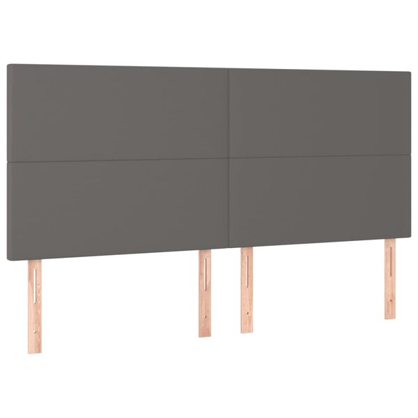 vidaXL Têtes de lit 4 Pièces Gris 100x5x78/88 cm Similicuir
