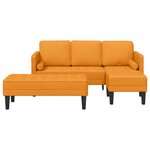 vidaXL Ensemble de Canapés 2 Pièces avec Coussins en Tissu Jaune Foncé