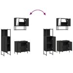 vidaXL Ensemble de meubles salle de bain 3 Pièces noir bois d'ingénierie