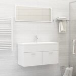 vidaXL Ensemble de meubles de salle de bain Blanc Bois d'ingénierie