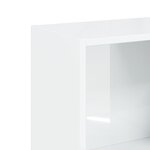 vidaXL Bibliothèque à 3 niveaux blanc brillant bois d'ingénierie