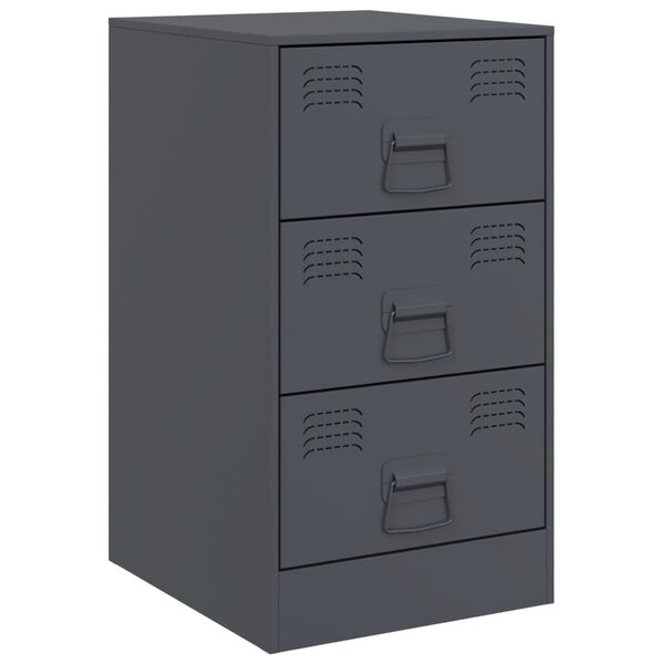 vidaXL Table de chevet anthracite 34 5x39x62 cm acier