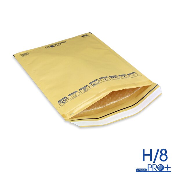 Lot de 100 enveloppes à bulles pro+ marron h/8 format 260x360 mm