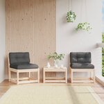 vidaXL Canapés de jardin avec coussins 2Pièces bois de pin massif