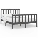 vidaXL Cadre de lit Gris Bois de pin massif 150x200 cm Très grand
