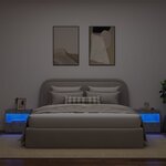 vidaXL Tables de chevet avec lumières LED 2 Pièces gris béton 50x40x45 cm