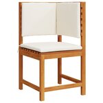 Fauteuil de jardin d'angle vidaXL avec coussins en bois d'acacia solide