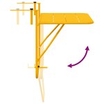 vidaXL Table suspendue pliante en acier jaune 60x40 cm