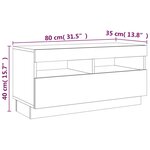 vidaXL Ensemble de meubles TV avec lumières LED 2 Pièces Sonoma gris