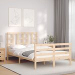 vidaXL Cadre de lit sans matelas bois de pin massif