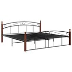 vidaXL Cadre de lit sans matelas noir métal bois chêne 180x200 cm