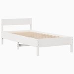 vidaXL Cadre de lit sans matelas blanc 75x190 cm bois de pin massif