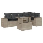 vidaXL Salon de jardin 6 Pièces avec coussins gris clair résine tressée