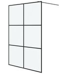 vidaXL Paroi de douche Noir 140x195 cm Verre ESG dépoli