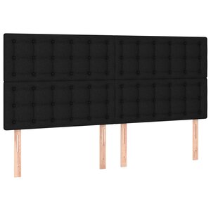 vidaXL Têtes de lit 4 Pièces Noir 90x5x78/88 cm Tissu
