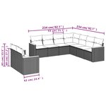vidaXL Salon de jardin avec coussins 9Pièces mélange beige résine tressée