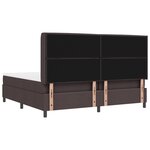Lit box spring vidaXL avec matelas et LED Marron foncé 200x200 cm Tissu