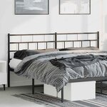 vidaXL Tête de lit métal noir 180 cm