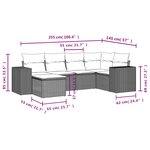 vidaXL Salon de jardin avec coussins 6 Pièces beige résine tressée