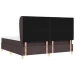 Lit à ressorts vidaXL avec matelas brun foncé 200x200 cm en tissu