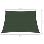 vidaXL Voile d'ombrage 160 g/m² Vert foncé 4/5x4 m PEHD