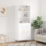 vidaXL Buffet haut Blanc 69 5x34x180 cm Bois d'ingénierie