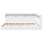 vidaXL Lit bibliothèque Blanc 150x200 cm Bois aggloméré