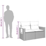 vidaXL Canapé de jardin 2 places avec coussins gris résine tressée