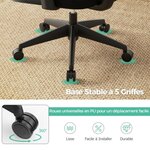 Chaise de direction chaise de bureau ergonomique et réglable en hauteur dossier en maille respirante support lombaire appui-tête et accoudoirs noir 20_0005289