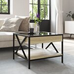 vidaXL Table basse avec LED infini chêne sonoma 50x50x38 cm